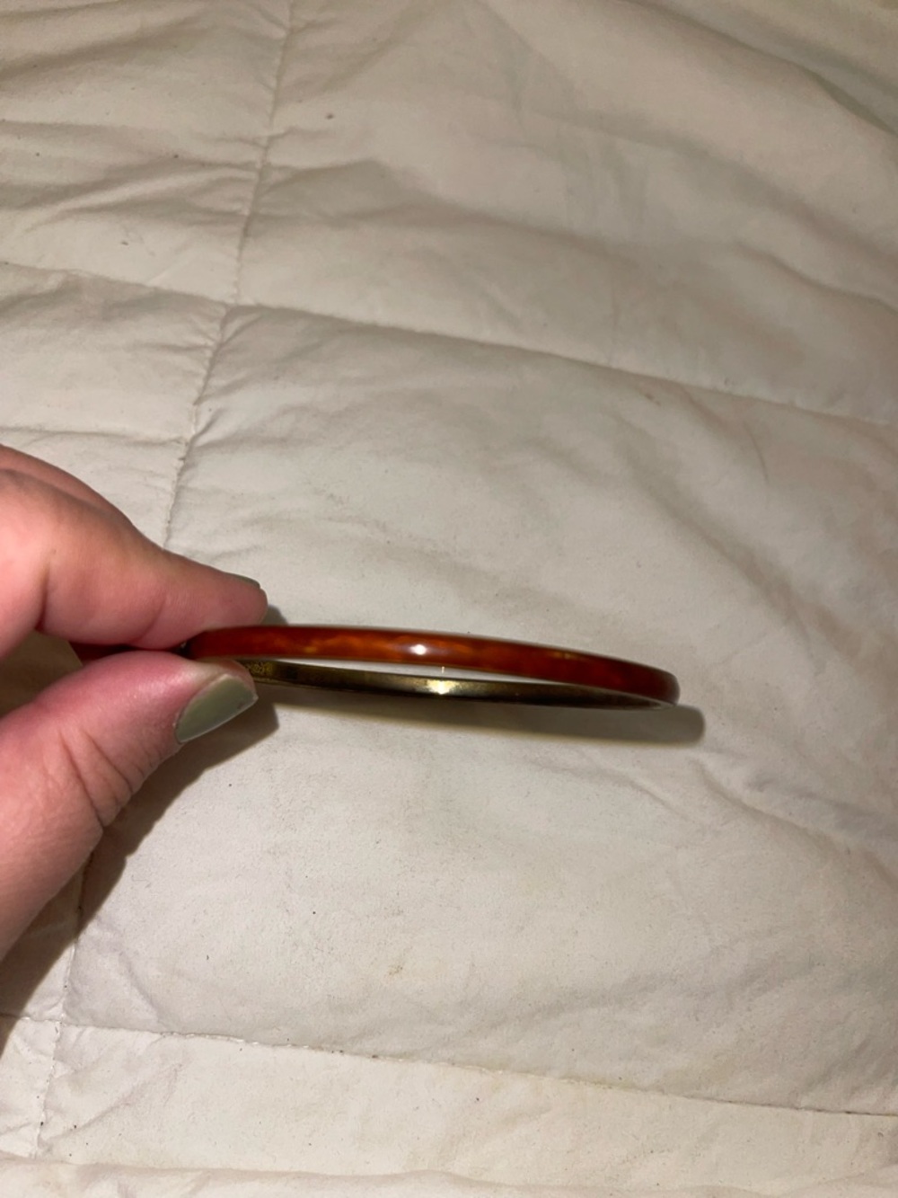 Vintage Tortoiseshell Resin Bangle Bracelet Plus Size